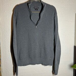 Michael Kors Men's Charcoal Zip-Up Sweater